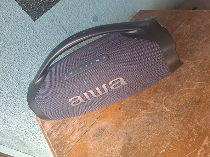 CAIXA DE SOM AIWA BOOMBOX PLUS LITH COM LEDS DE 200W RMS ZERADA COM NF