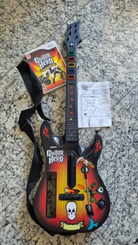 Guitarra Guitar Hero Nintendo Wii + Jogo Com Caixa (Leia a Descrição)