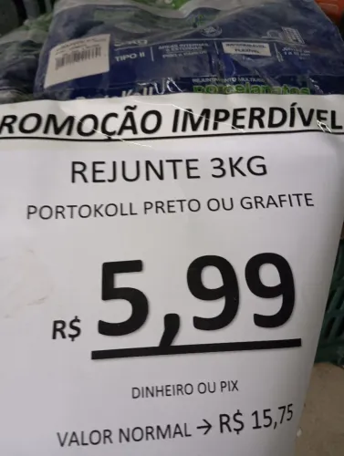 Rejunte 3kg Preto/Grafite R$5,99un Pix
