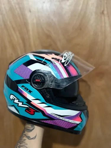 CAPACETE FW3 FOX AZUL CLARO 