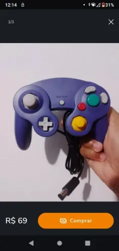 Controle de GameCube e Wii na embalagem