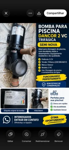Bomba para piscina , semi nova