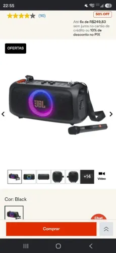 Caixa De Som Bluetooth Jbl Partybox On-the-go Essential