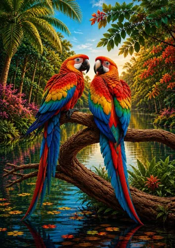 QUADRO MDF PAPAGAIOS 