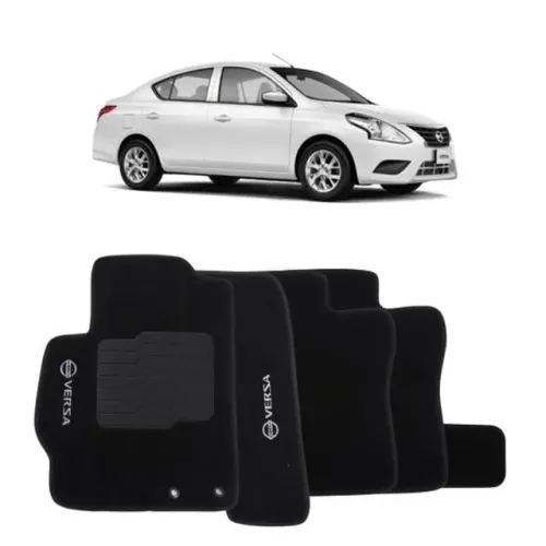 Tapete Carpete Nissan Versa 2017 à 2022 - Preto 5 Peças - Ecotap