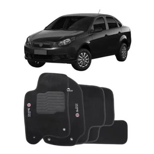 Tapete Carpete Fiat Siena 2013 - Grafite 3 Peças - Ecotap