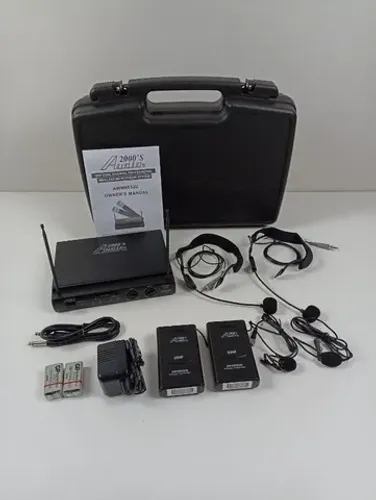 Microfone Sem Fio Duplo Headset E Lapela Uhf Wireless Audio