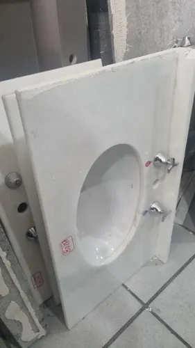 Pia banheiro mármore branco 