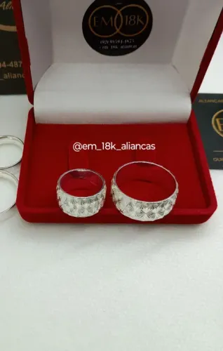 Par de Alianças Em Prata 10mm sob medida ? v