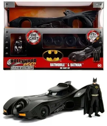Kit de montar Batmóvel 1989, com Batman, Hollywood Rides 1:24 Jada
