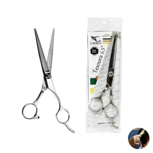 tesoura corte reto laser profissional 6.5 aço inox crs-1273