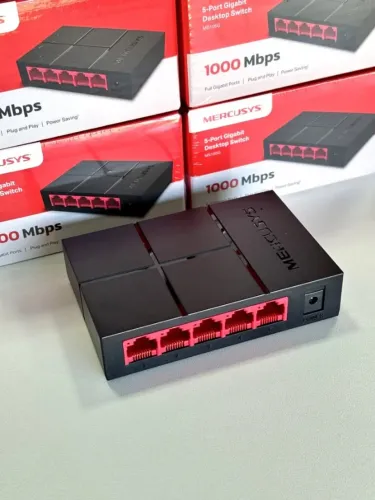 Hub Switch Mercusys 5 Portas Rede - Gigabit 1000 Mbps
