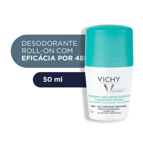 Desodorante Roll-On Vichy Antitranspirante 48h 50ml Pele Sensível (PRODUTO NOVO ORIGINAL)