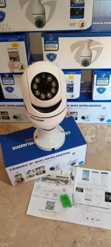 Câmera segurança 360grau wi-fi sem fio e visão noturna alto falante infravermelho