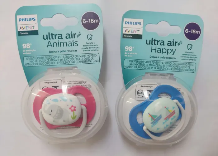 Chupetas Philips Avent Ultra Air Happy - Tamanho 2 - 6-18 Meses