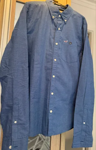 Camisa HOLLISTER azul manga longa masculino