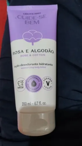 Loção Desodorante Hidratante Rosa e Algodão O Boticário 200ml