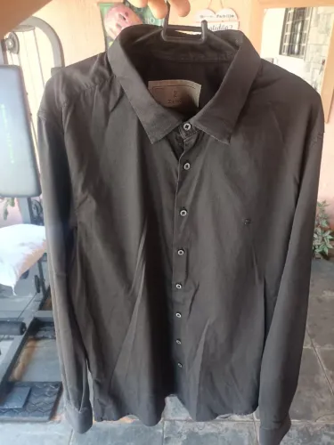 Camisa Social Preta ZAIKO - Tamanho GG slim
