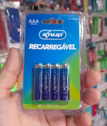 Pilha Recarregável AAA (Palito) 4 unidades