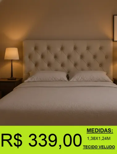 Cabeceira casal bege com design super moderno