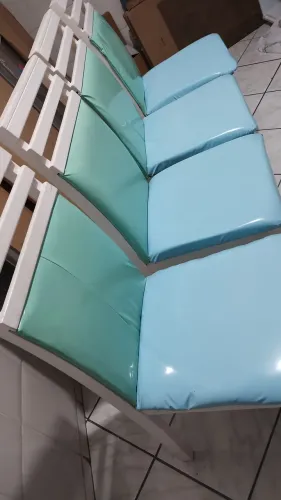 Banco/Cadeira Estofado Azul e Verde