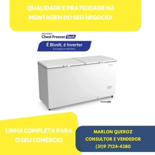 Freezer Horizontal Tampa Cega Branco MetalFrio