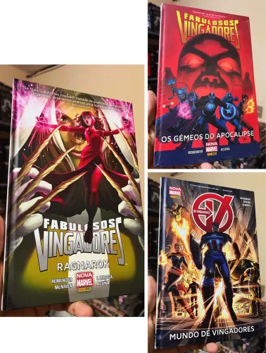 Fabulosos vingadores capa dura 3 volumes novos