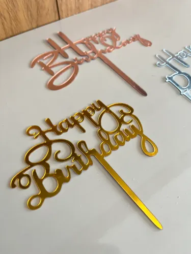 Topo de bolo Happy Birthday 