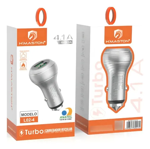 Carregador Veicular Turbo 4.1a C/ Entrada Dupla Usb 24w