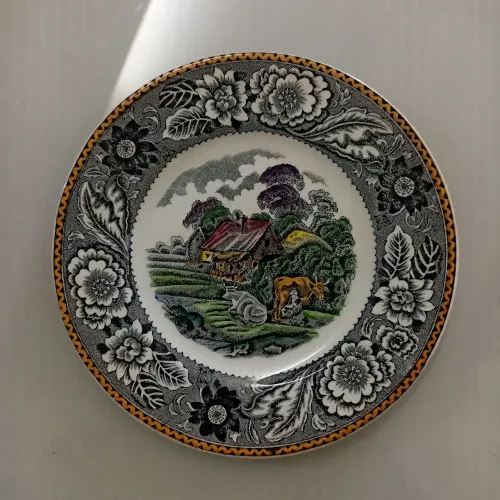 Prato em cerâmica inglesa wood g sons- diâmetro 18 cm