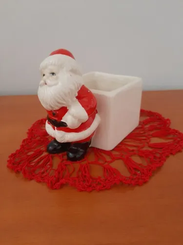 Porta vela ou cachepo Papel Noel