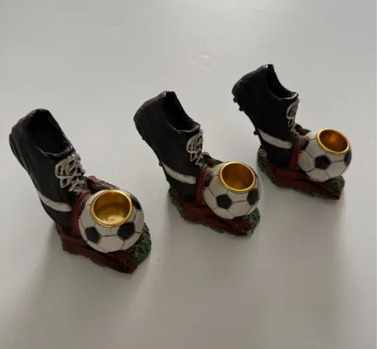 Castiçais Decorativos de Futebol 6 peças