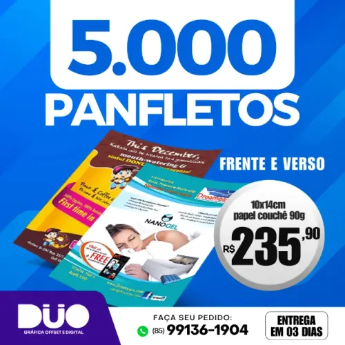 Panfletos - 5.000 unidades - Frente e verso