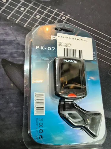 Afinador PUNK'D PK7 Preto guitarra baixo violão ukulele baixolao