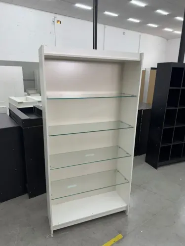 Prateleira de vidro branca mdf 