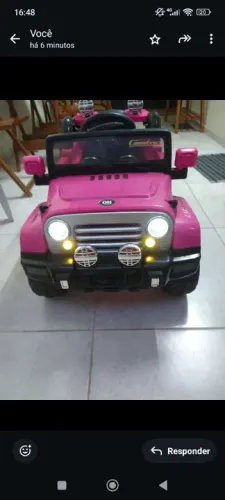 Carro elétrico jeep Rosa para Crianças semi-novo 