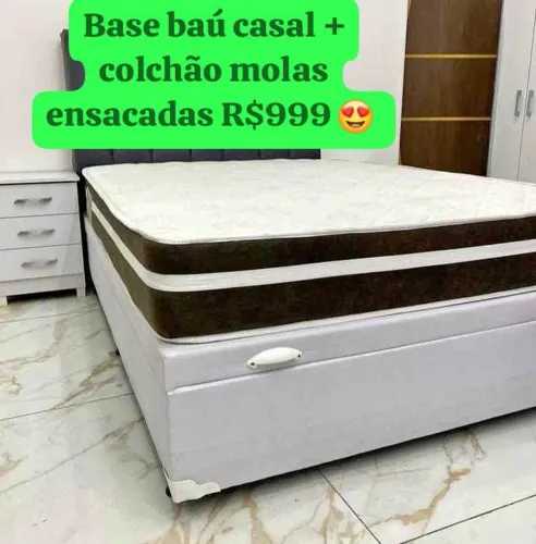 Colchão molas ensacadas+ box baú casal