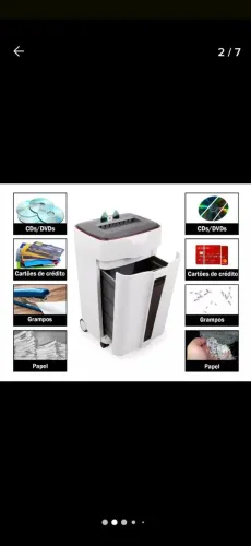 Fragmentadora de papel CD/DVD - 22P4/60 110V - Raspador e Engrenagem Metálicas Unimax 