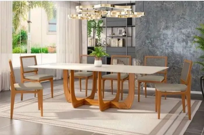 Conjunto com 6 cadeiras mel