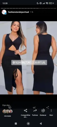 Vestido Preto com Decote e Fenda maravilhoso veste m