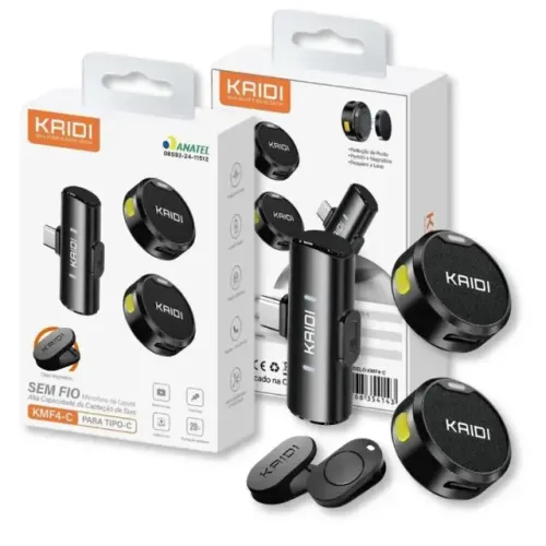 Microfone lapela magnetica tipo c e ios