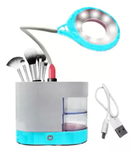 Luminaria Mesa Touch Recarregavel Led com Porta Pincel Maquiagem