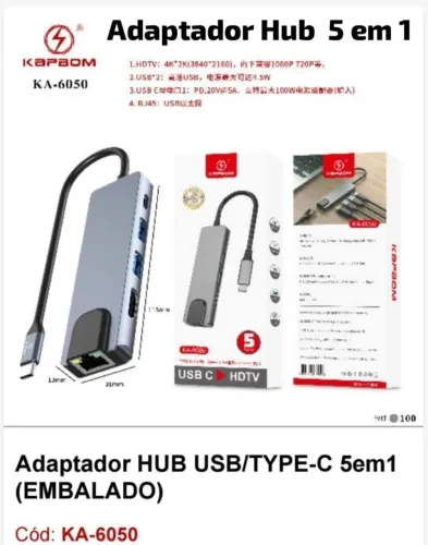 Adaptador HUB 5 EM 1