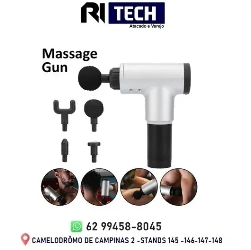 Massageador Elétrico Profissional para Alívio Muscular - Pistola de Massagem Recarregável 