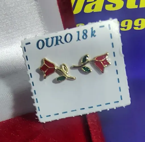 Brinco Ouro 18 Kilates Peso 0.50 Grama 9 mm