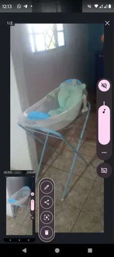  banheira com suporte  e cadeirinha que vibra e toca música  bebê conforto * 