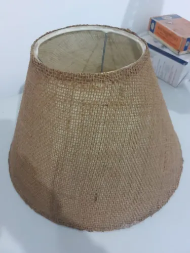 Cúpula de Abajur Cônica Rústica em Juta Natural - 16x36x24 cm