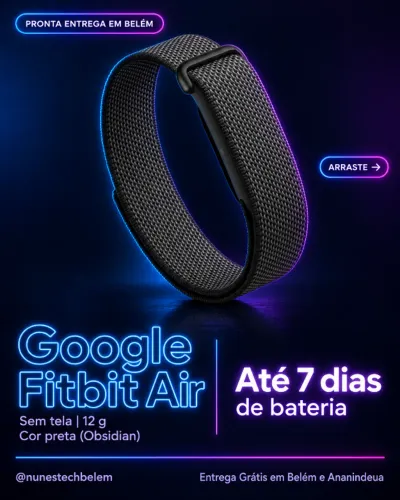 Google Fitbit Air Lacrada na cor preto