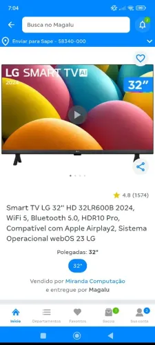 Televisão 32 polegadas LG Nova