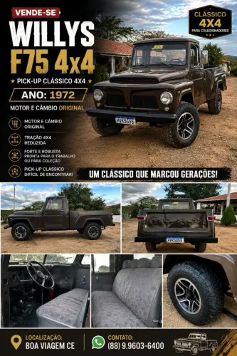 Willys Overland Jeep 2.6 12V Gasolina 2P 1972